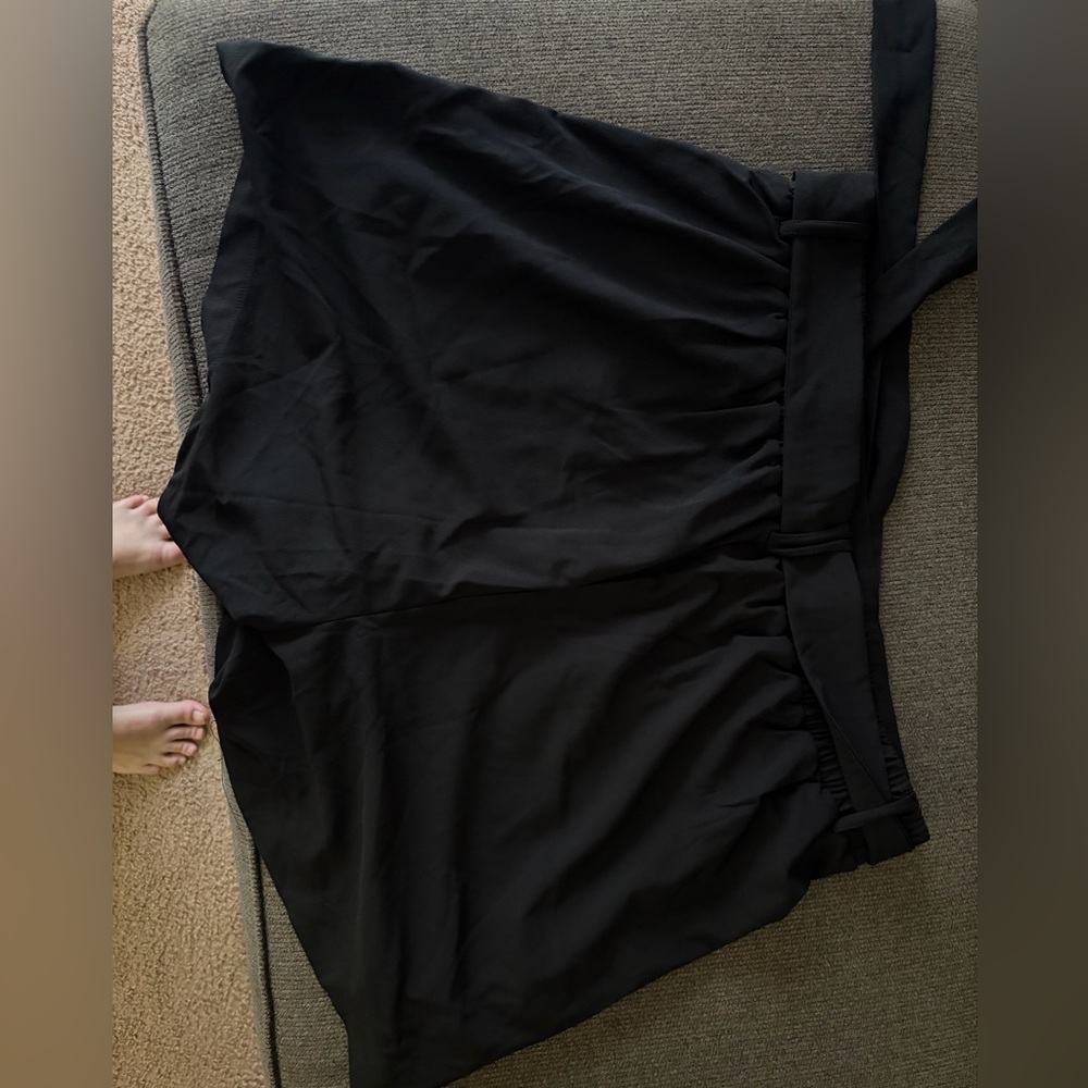 Black High-Waisted Skirt with Belt